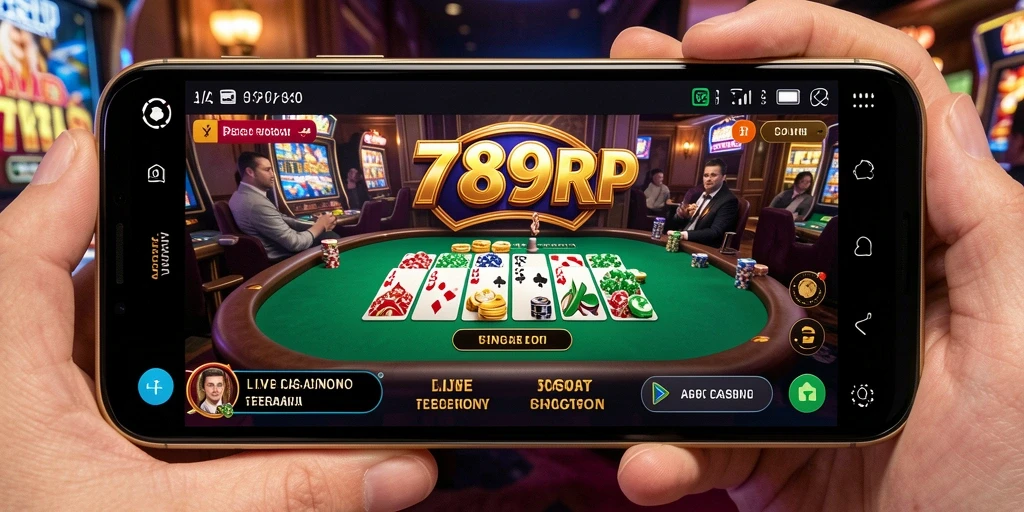 Screenshot gameplay Live Casino 789RP dengan dealer langsung.