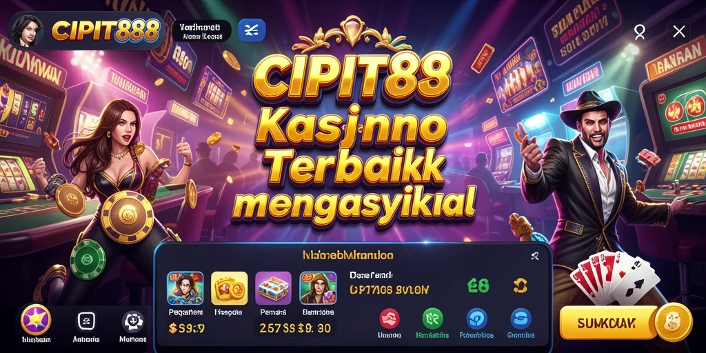 Tampilan layar utama game Kasino CIPIT88 yang penuh warna.