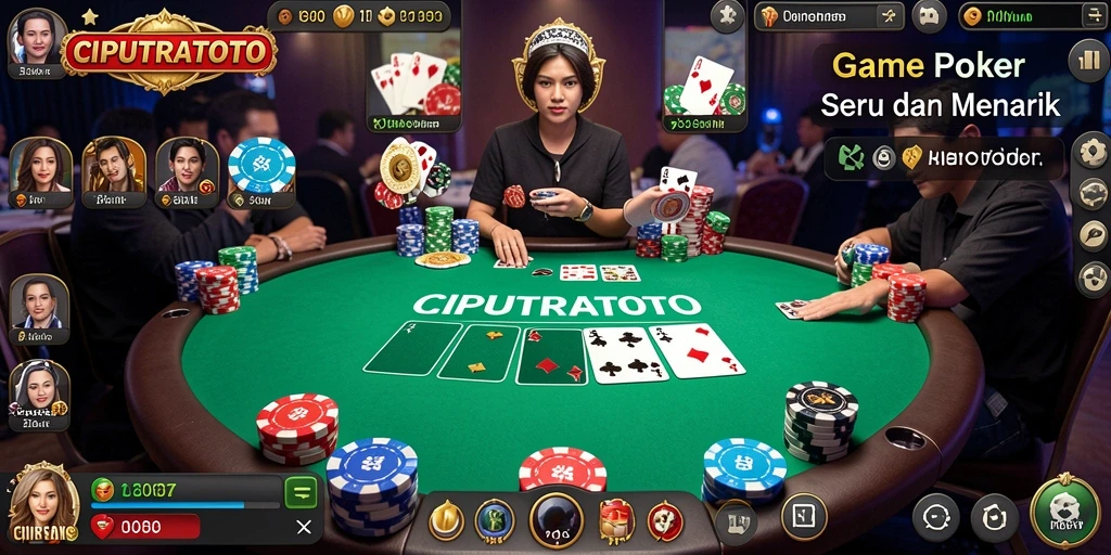 Tampilan utama gameplay Poker di CIPUTRATOTO.