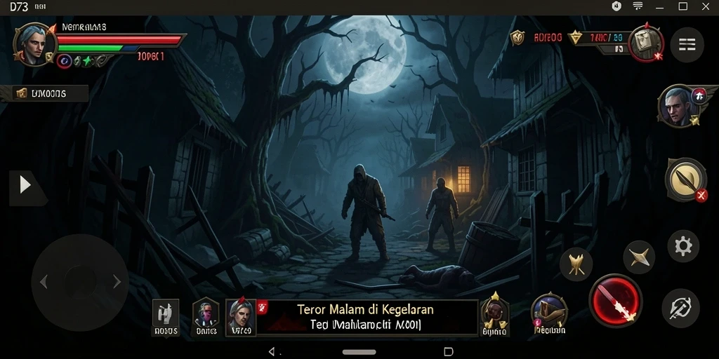 Screenshot gameplay D73 yang menampilkan suasana Horror yang mendebarkan.