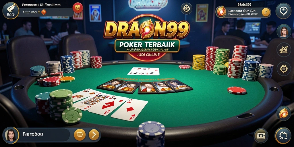 Tampilan gameplay Poker yang seru dan kompetitif di DRAGON99.
