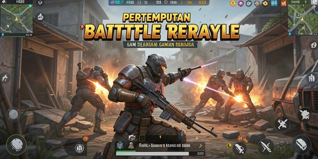 Screenshot gameplay HR89 yang menunjukkan aksi seru dalam pertarungan Battle Royale.