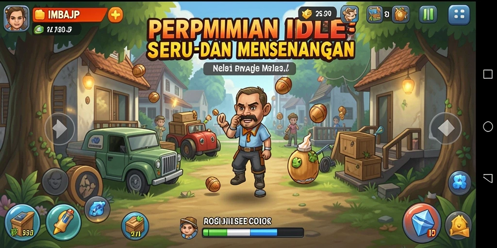 Screenshot gameplay IMBAJP menampilkan aksen santai dengan elemen Idle yang memikat.