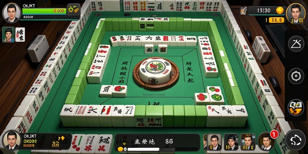 Tampilan screenshot OKJKT menampilkan gameplay Mahjong yang mendebarkan.