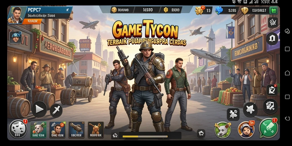 Tampilan gameplay menarik dari PCPC7 yang penuh strategi Tycoon.