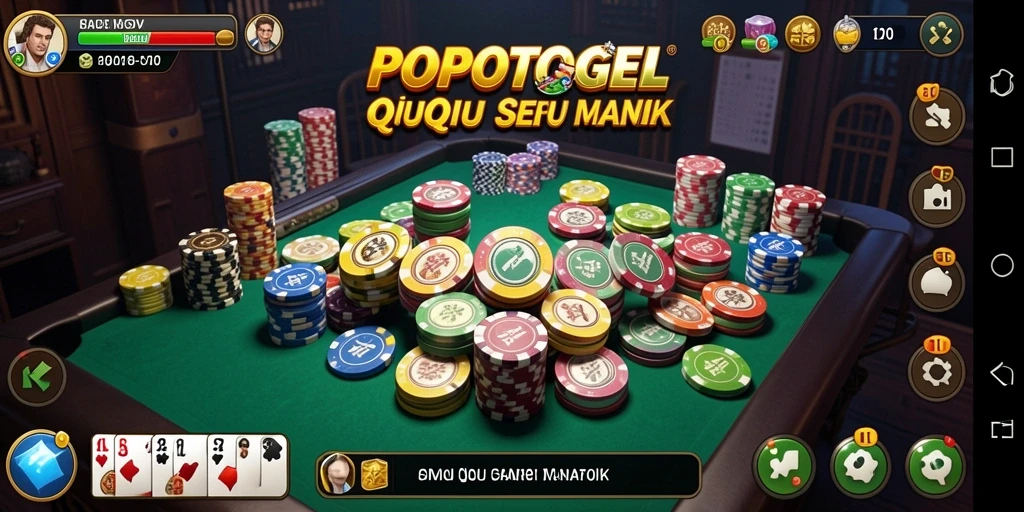 Screenshot utama POPOTOGEL menampilkan serunya gameplay QiuQiu.