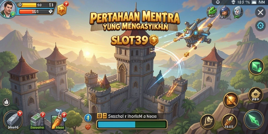 Tampilan gameplay SLOT39 menampilkan pertempuran menara yang mendebarkan.