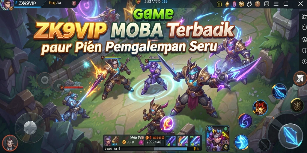 Screenshot gameplay ZK9VIP dengan aksi pertarungan tim yang intens.